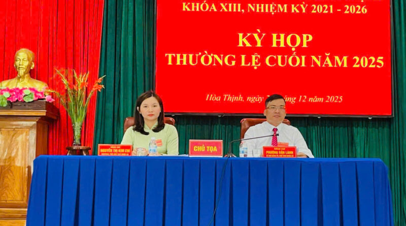 HĐND XÃ HÒA THỊNH NHIỆM KỲ 2021-2026 TỔ CHỨC KỲ HỌP THƯỜNG LỆ CUỐI NĂM 2025